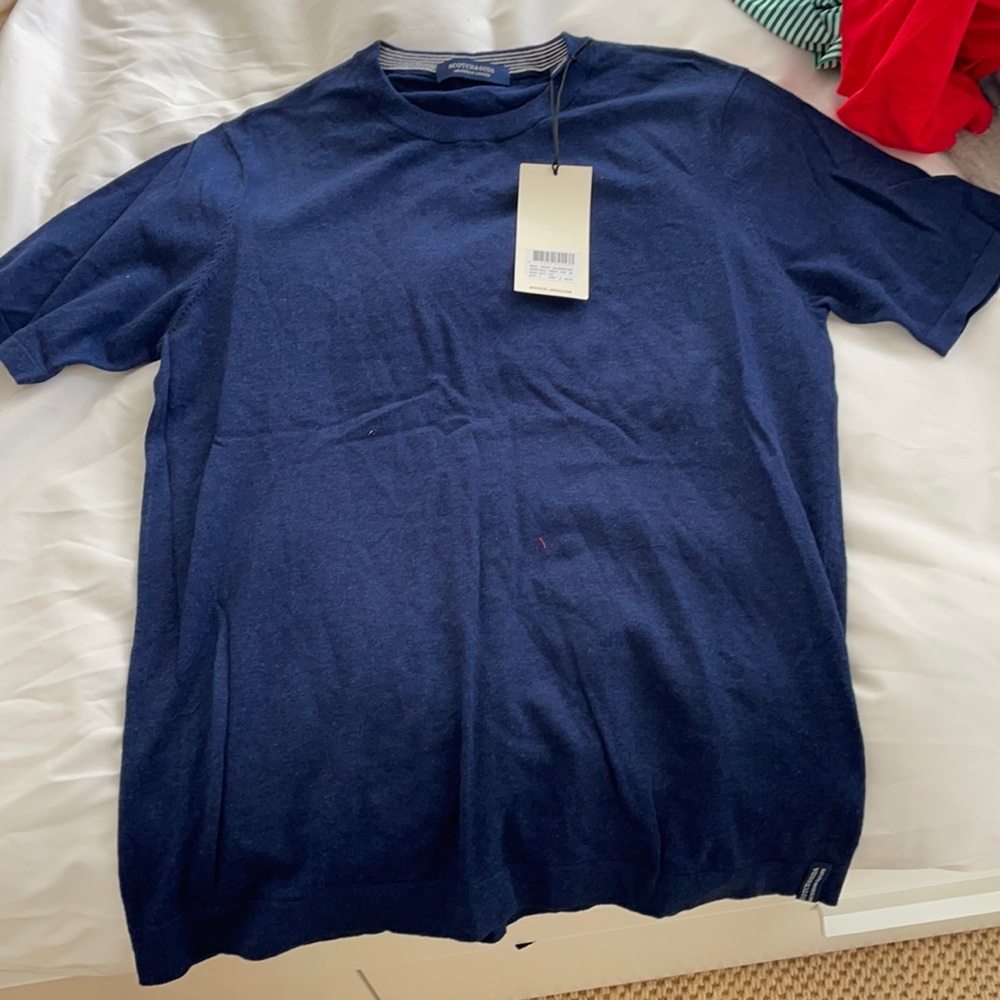 NWT Scotch and Soda men’s navy knit tshirt size L